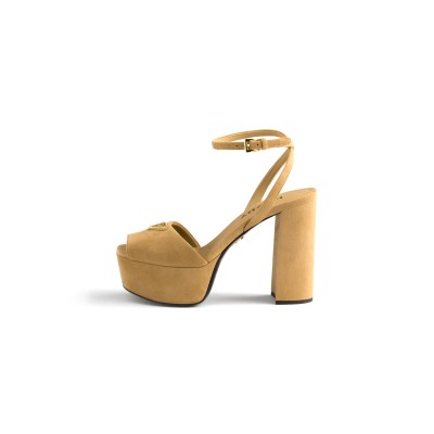 PRADA SUEDE PLATFORM SANDALS 1XP48B